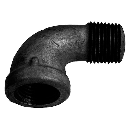 Jones Stephens 3/8in. Black Iron 90Deg. Street Elbow, Banded B2540025